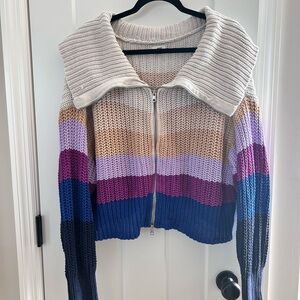 Aerie Multicolor Striped Cardigan